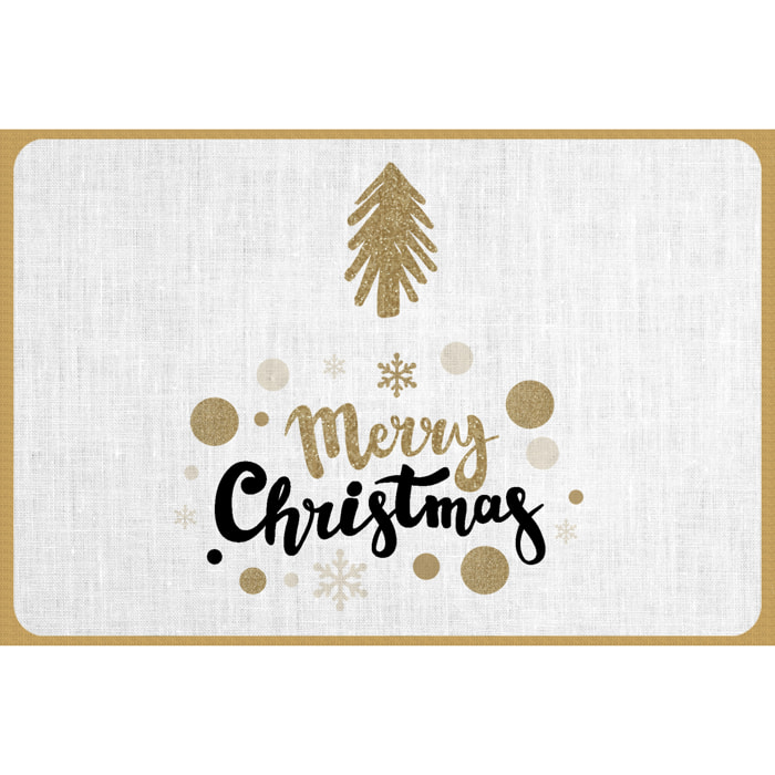 VINILIKO, set de 4 individuales de mesa Golden Merry Christmas 4u-30x45 cm