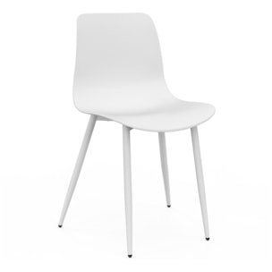 Chaises Nala blanches et pieds métal - lot de 6