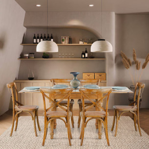 Tavolo da pranzo allungabile in mango naturale 90-180x90x77 - Salento