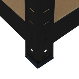 Scaffali metallici neri 150x75x30 cm Set da 2 pz