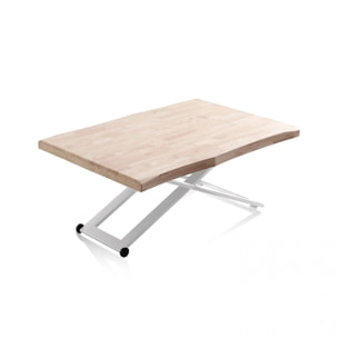 Mesa de centro elevable Lada Fit Blanco - Roble