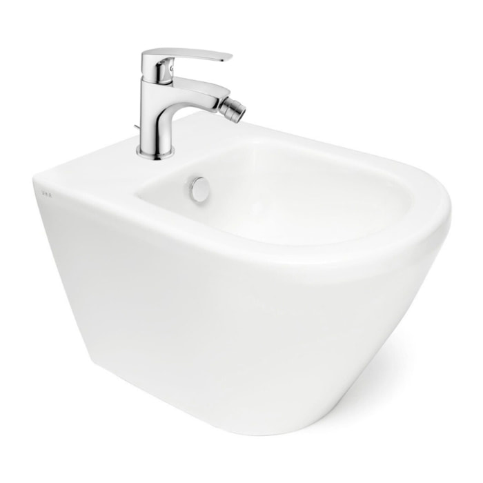 Vitra Integra bidet suspendu 35,5x54 cm + trop-plein + Swiss Aqua Technologies Project mitigeur monocommande (7042-0288SATBS235)