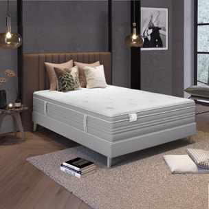 Ensemble L ELEGANT, matelas H30 ressorts ensachés, ferme, sommier