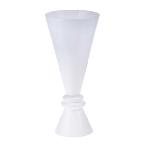 Vaso A Cono Con Piedistallo. Altezza 75 Cm - Pezzi 1 - 30X75X30cm - Colore: Bianco - Bianchi Dino - Decori Casa E Complementi