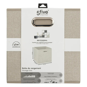 Panier tissu 31x31cm "Mix N' Modul" beige chiné