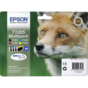 Cartouche d'encre EPSON Pack Multipack 4 Originales T1285 Série Renard (Noir + 3 Couleurs) - C13T12854010