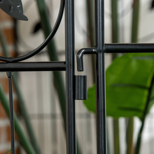 Vallas de Jardín Exterior de 4 Paneles 88x110 cm Vallas de Jardín Metálicas Vallas Decorativas con Ángulo Ajustable para Patio Terraza Negro