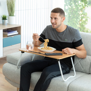 Pack Table d'Appoint Pliante Multi-Usage et Coussin de lecture avec accoudoirs InnovaGoods