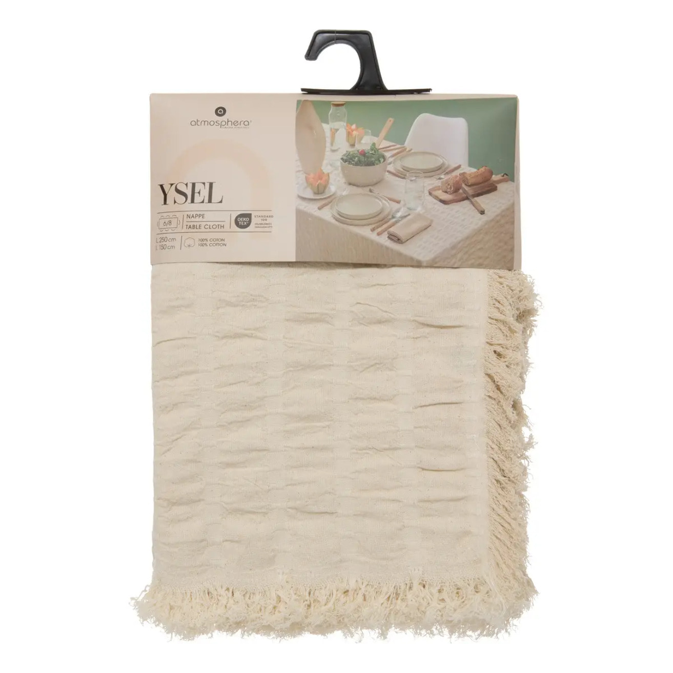 Nappe Ysel 150x250cm blanc chaud en coton