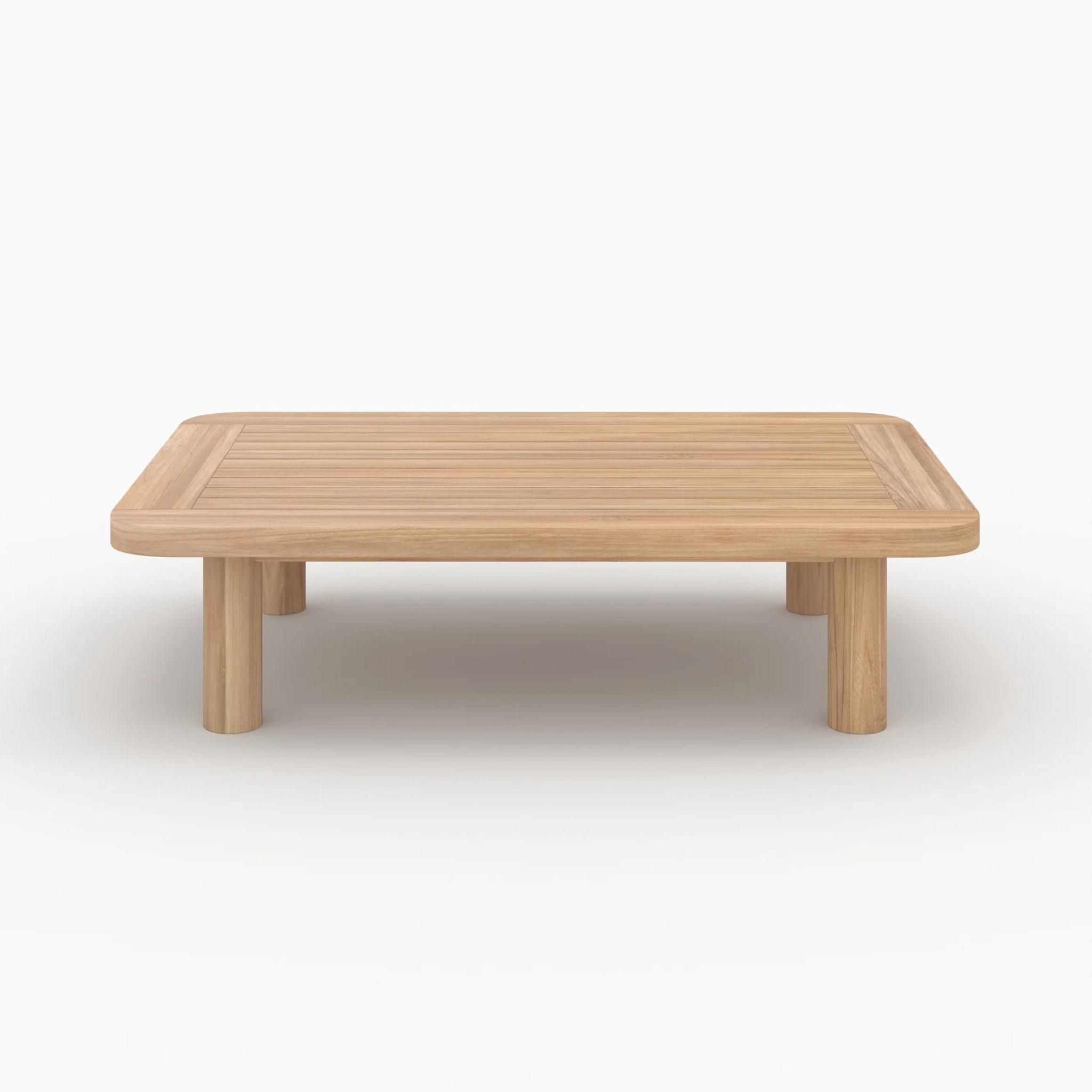 Salon de jardin 2 places en teck et tissu gris, canapé - Kilda