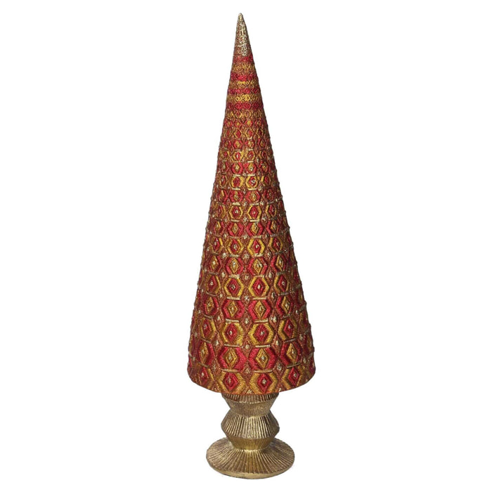 Albero in resina a rombi rosso cm ø12h43