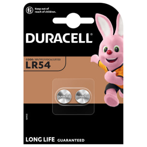 5x2 Piles Duracell Bouton LR54