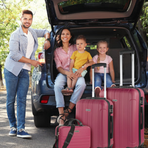 Juego De Maletas Rígidas Abs Itaca Havel Fresa