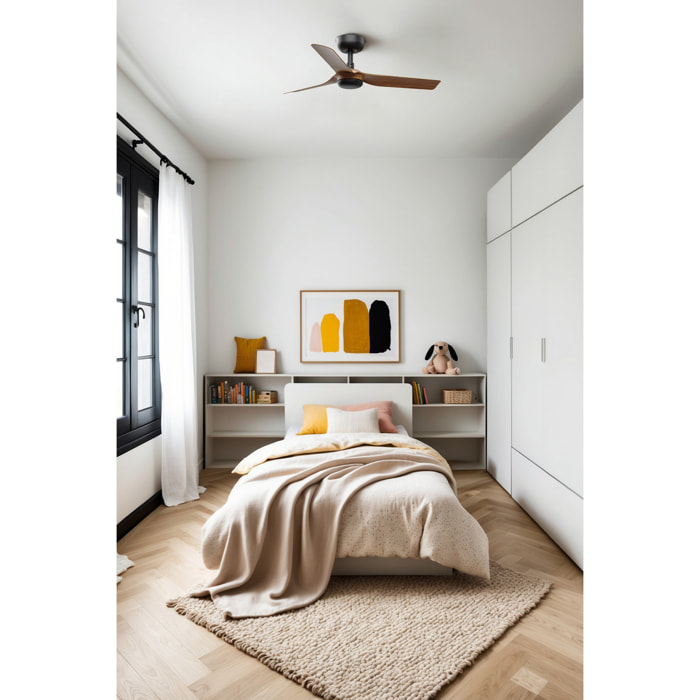 MINI PUNT S Ventilatore a soffitto nero/noce