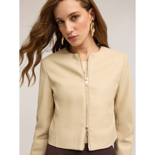 Motivi - Chaqueta corta en tejido revestido - Beige