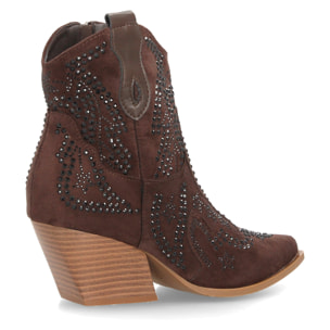 Botines cowboy con brillantes y tacón