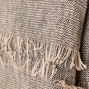 Plaid en coton beige et noir 150cm SHERPA