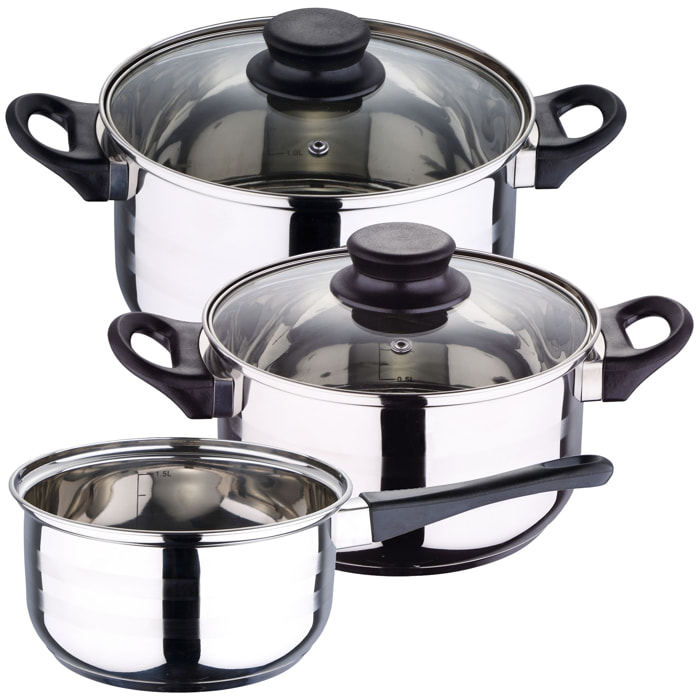 Batería de cocina 5pc acero inoxidable