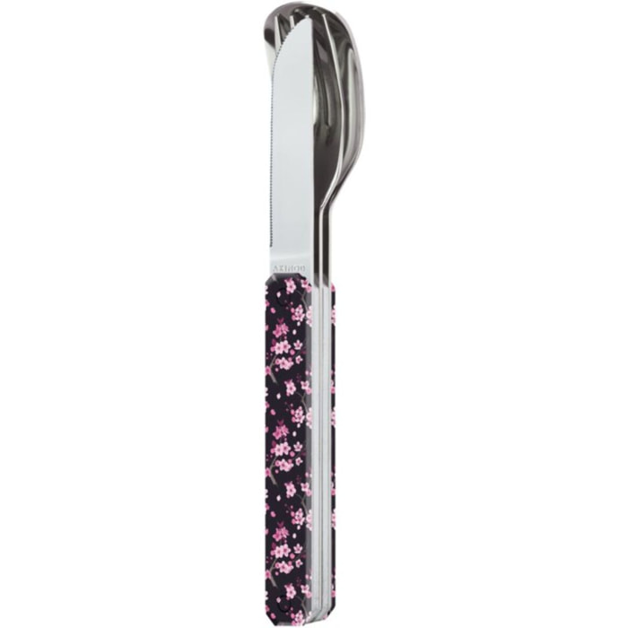 Couverts AKINOD 3 couverts droit 12H34 Fleurs de cerisie