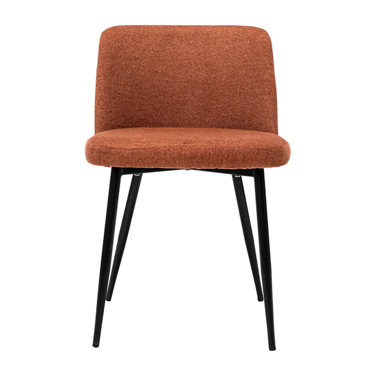 Chaises en tissu effet velours texturé terre brûlée et métal noir (lot de 2) MONTI