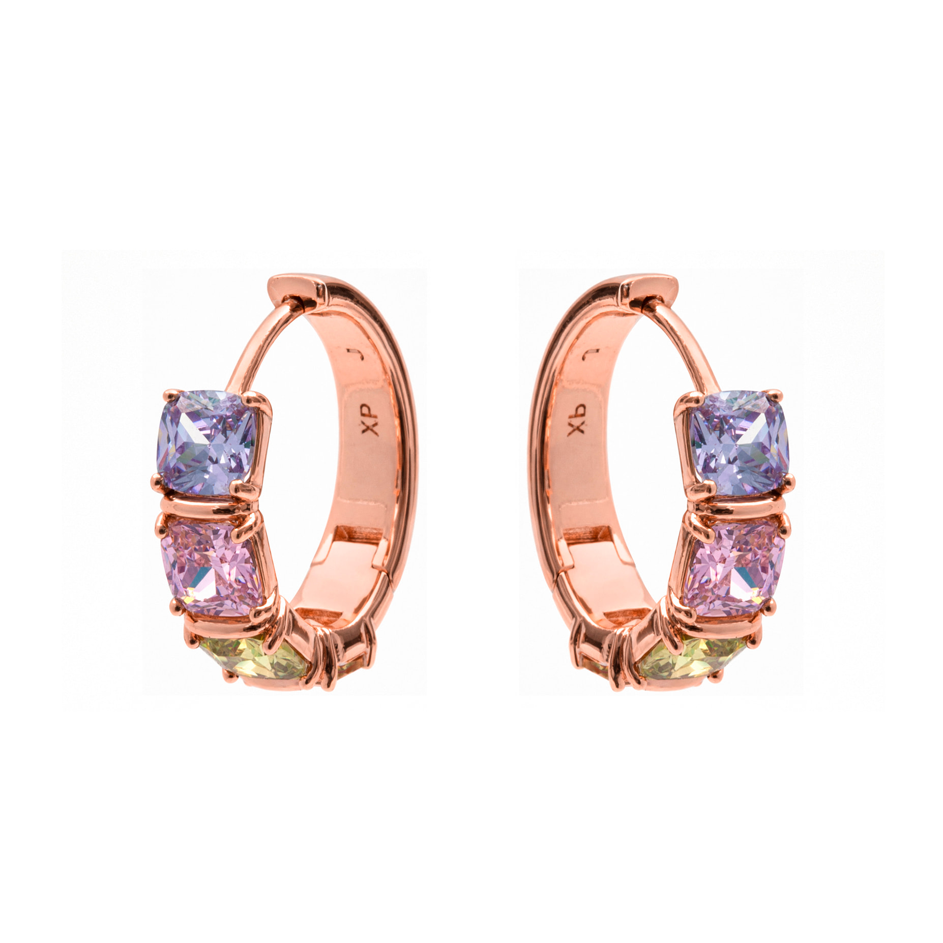 Pendientes Uyib acabado oro rosa 18k