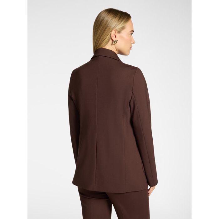 Elena Mirò - Blazer misto viscosa monopetto - Marrone