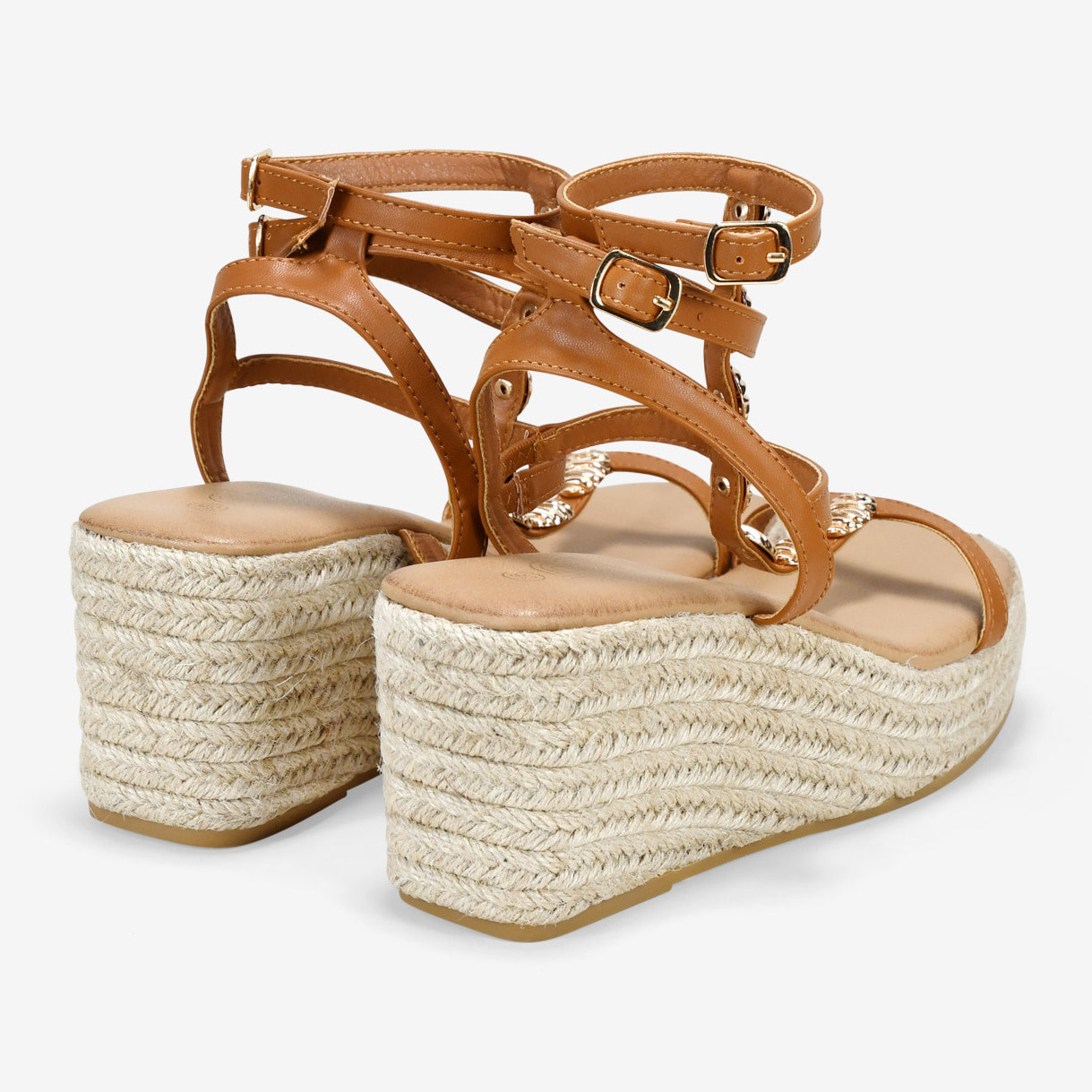 Sandalias de dedo cuero con suela de esparto