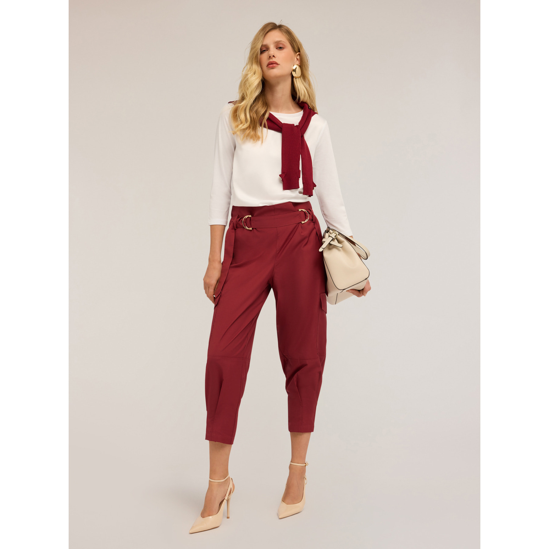 Motivi - Camiseta basic bimaterial - Blanco