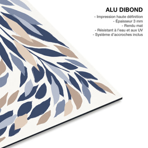 Tableau fleurs Tableau feuilles bleues Tableau alu Dibond