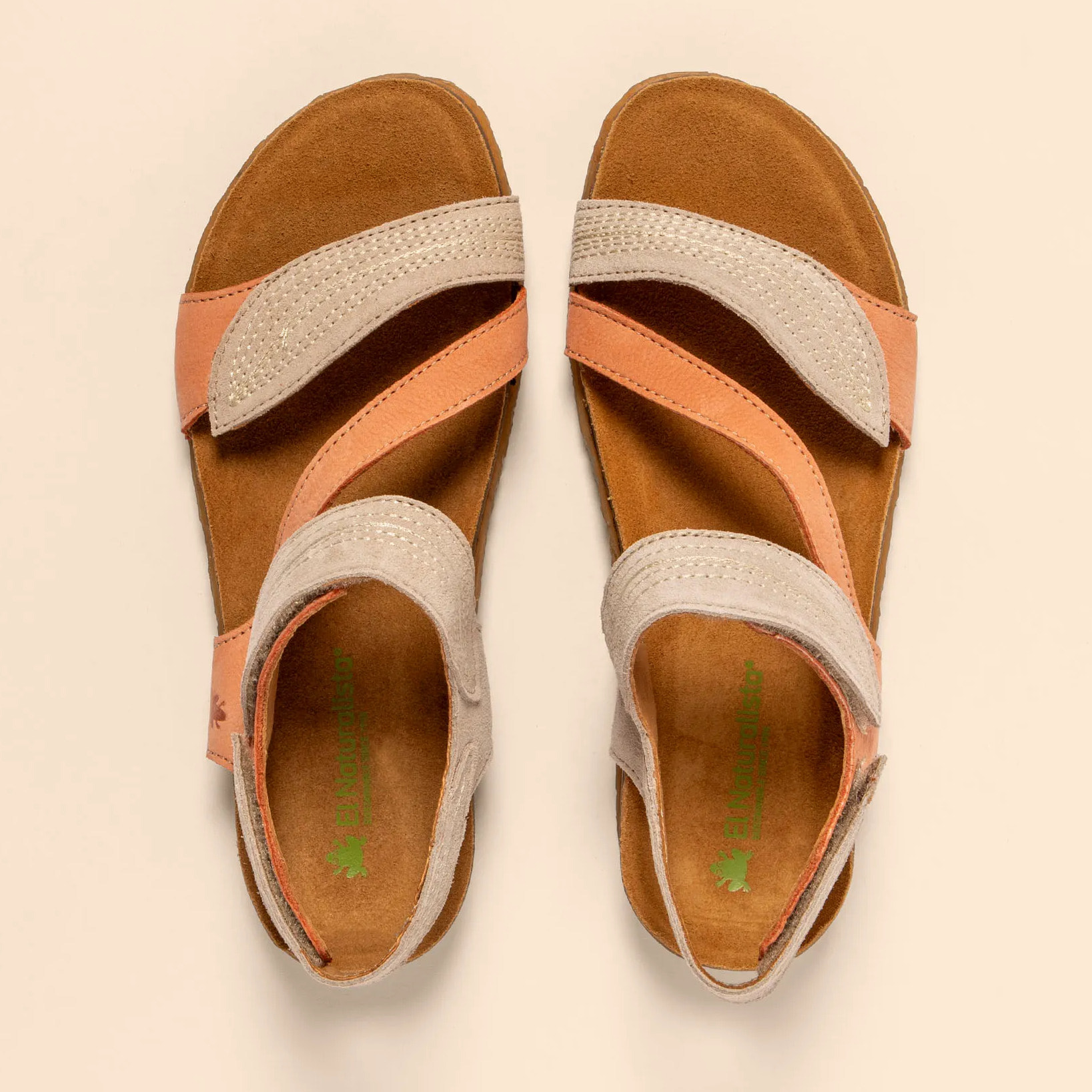 Sandalias N5810S NOBUCK LAVADO SALMON-CREAM/ PANGLAO color Salmon-cream