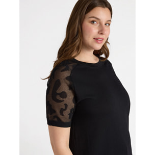 Fiorella Rubino - Jersey con mangas perforadas - Negro