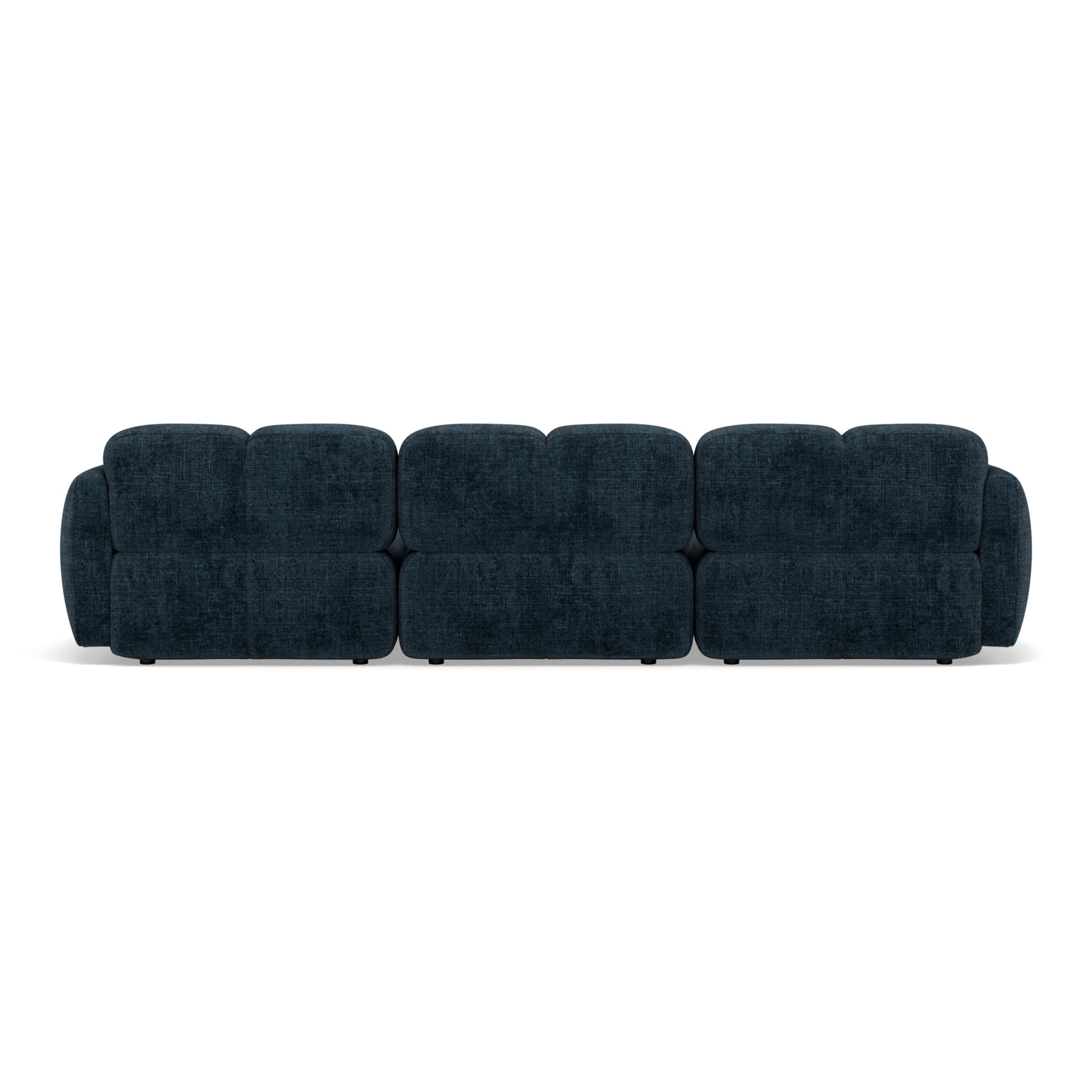 Grace - canapé modulable 3 places en velours texturé - Bleu