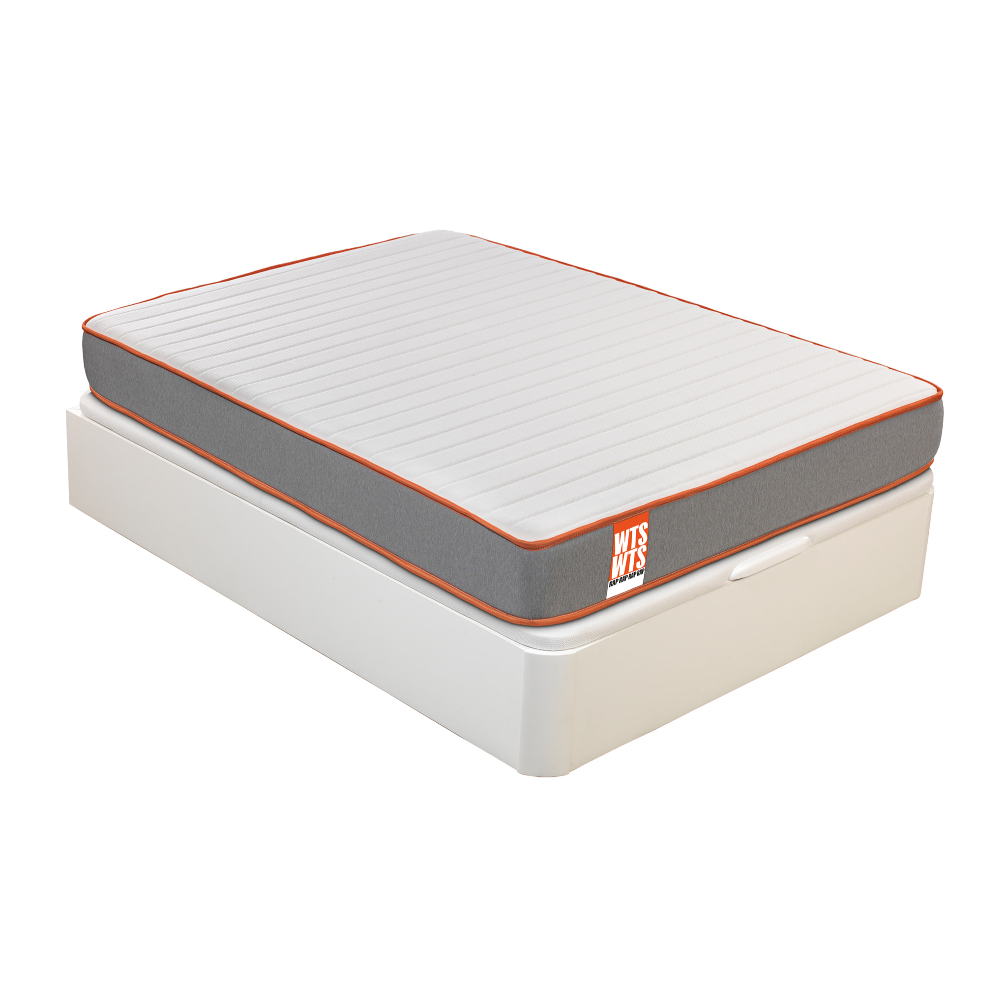 Colchón Viscoelástico Sostenible HR y Canapé Abatible Gran Capacidad Blanco Entrega, Montaje y Retirada usado incluido Pack RAP · WHAT THE SLEEP