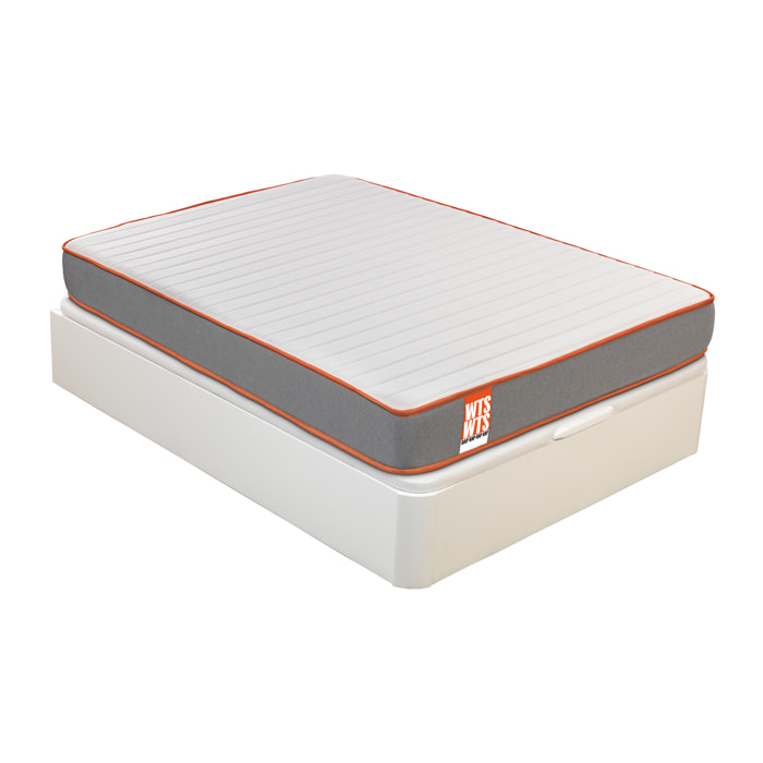 Colchón Viscoelástico Sostenible HR y Canapé Abatible Gran Capacidad Blanco Entrega, Montaje y Retirada usado incluido Pack RAP · WHAT THE SLEEP