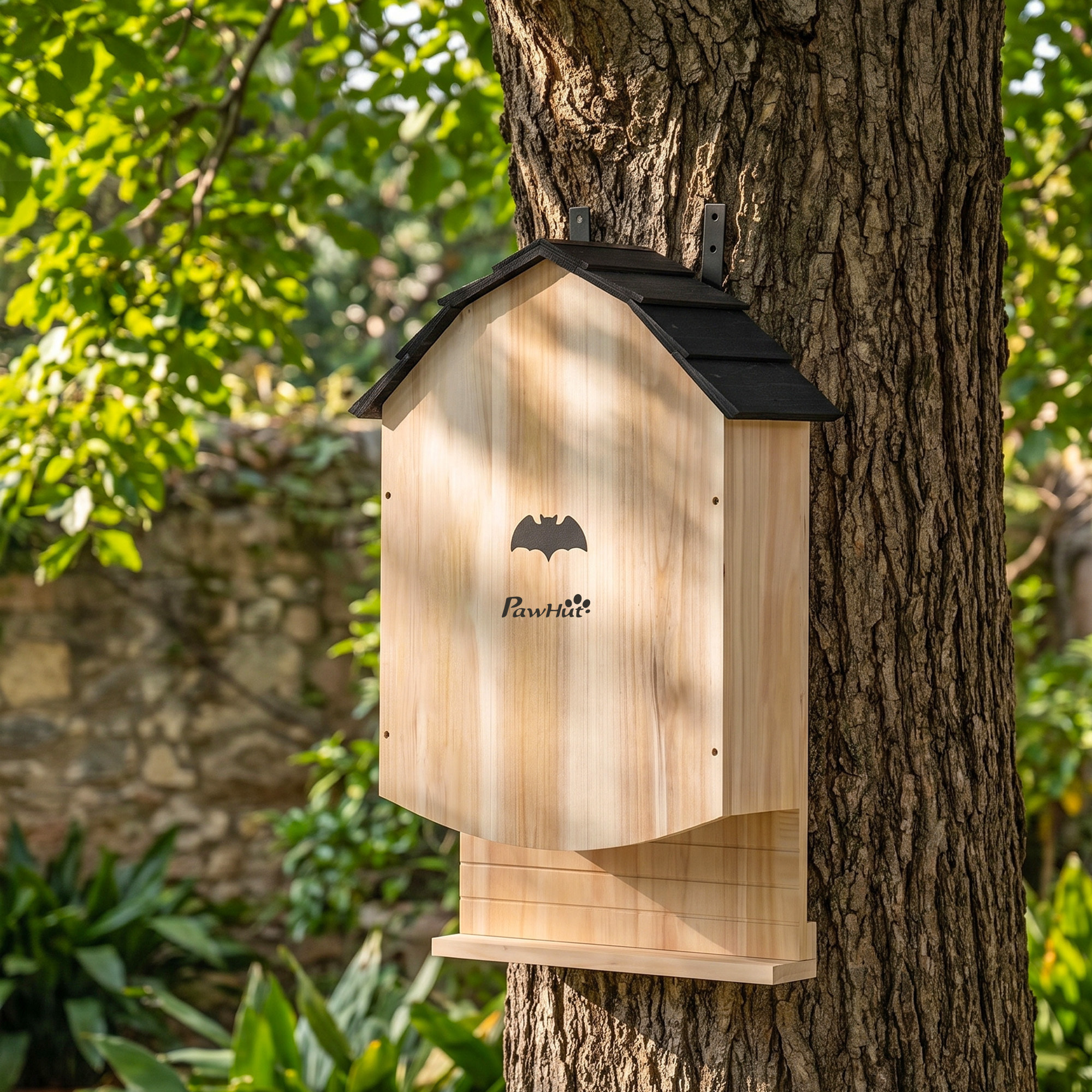 Abri à chauves-souris 3 chambres bois naturel noir