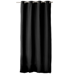 Rideau coloré en pur coton 8 œillets - Noir