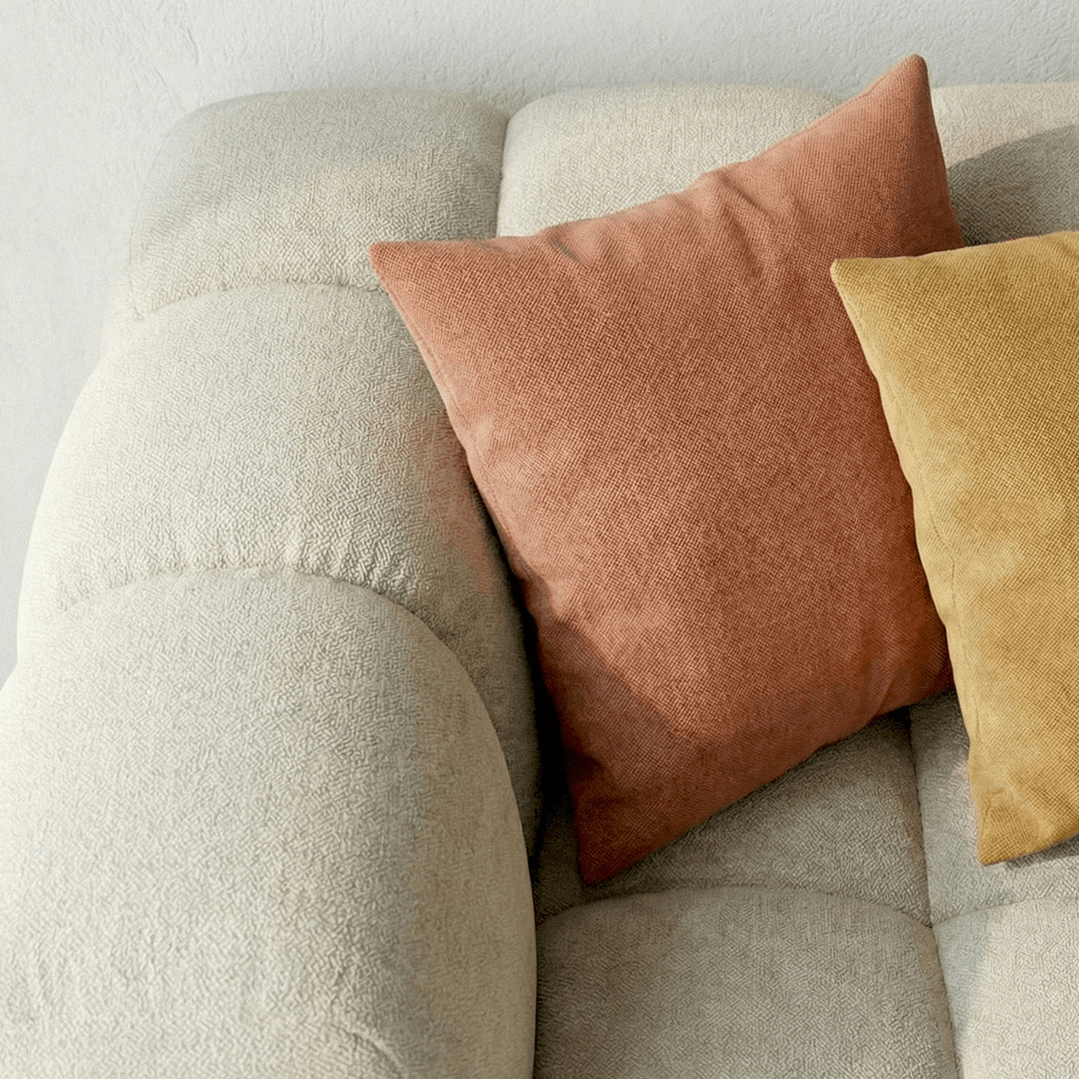 Canapé droit 3 places en tissu chenille - NUVOLA