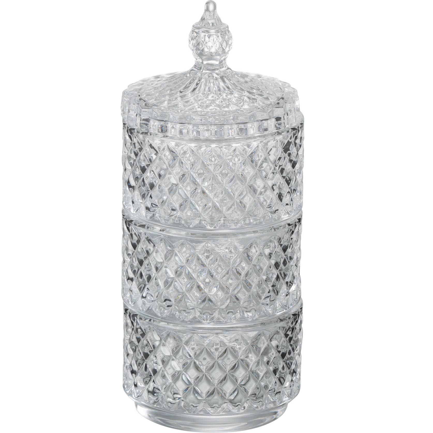 J-Line pot de conservation 3 Etages - verre - transparent