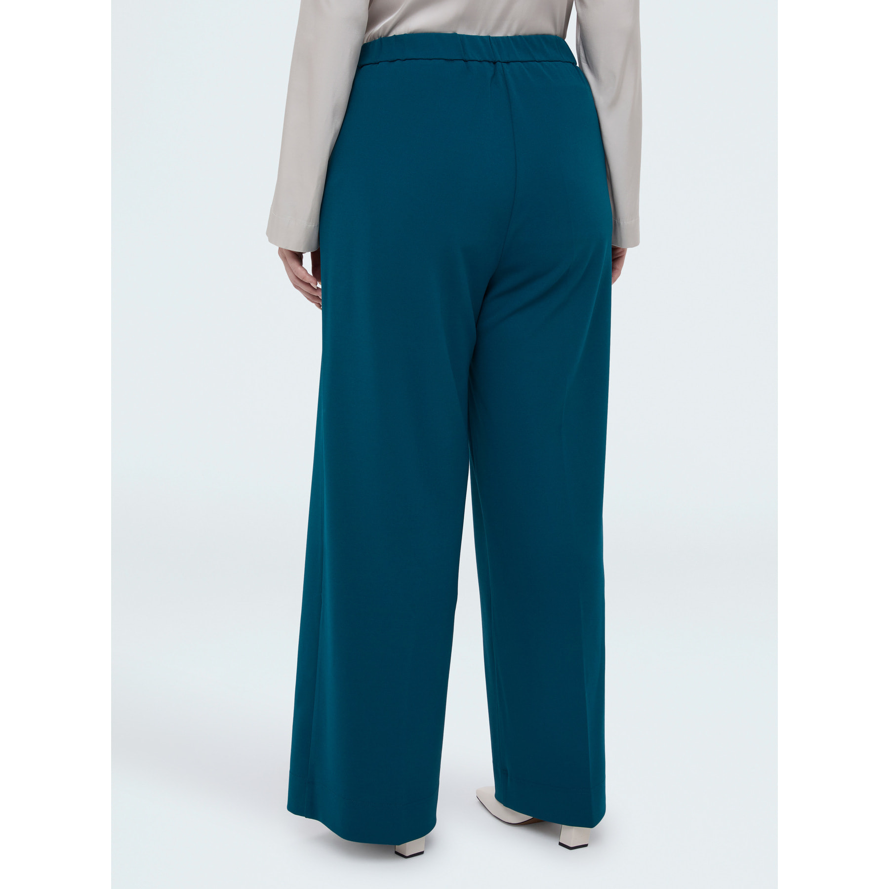 Fiorella Rubino - Pantalones Wide Leg en tejido stretch - Petrol Blue
