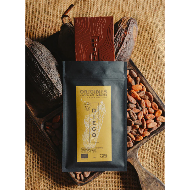 Tablette de chocolat noir 70% - Bean To Bar - Origine Madagascar - 75g Bio