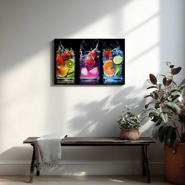 Tableau trio de verres fruitifiés Toile imprimée