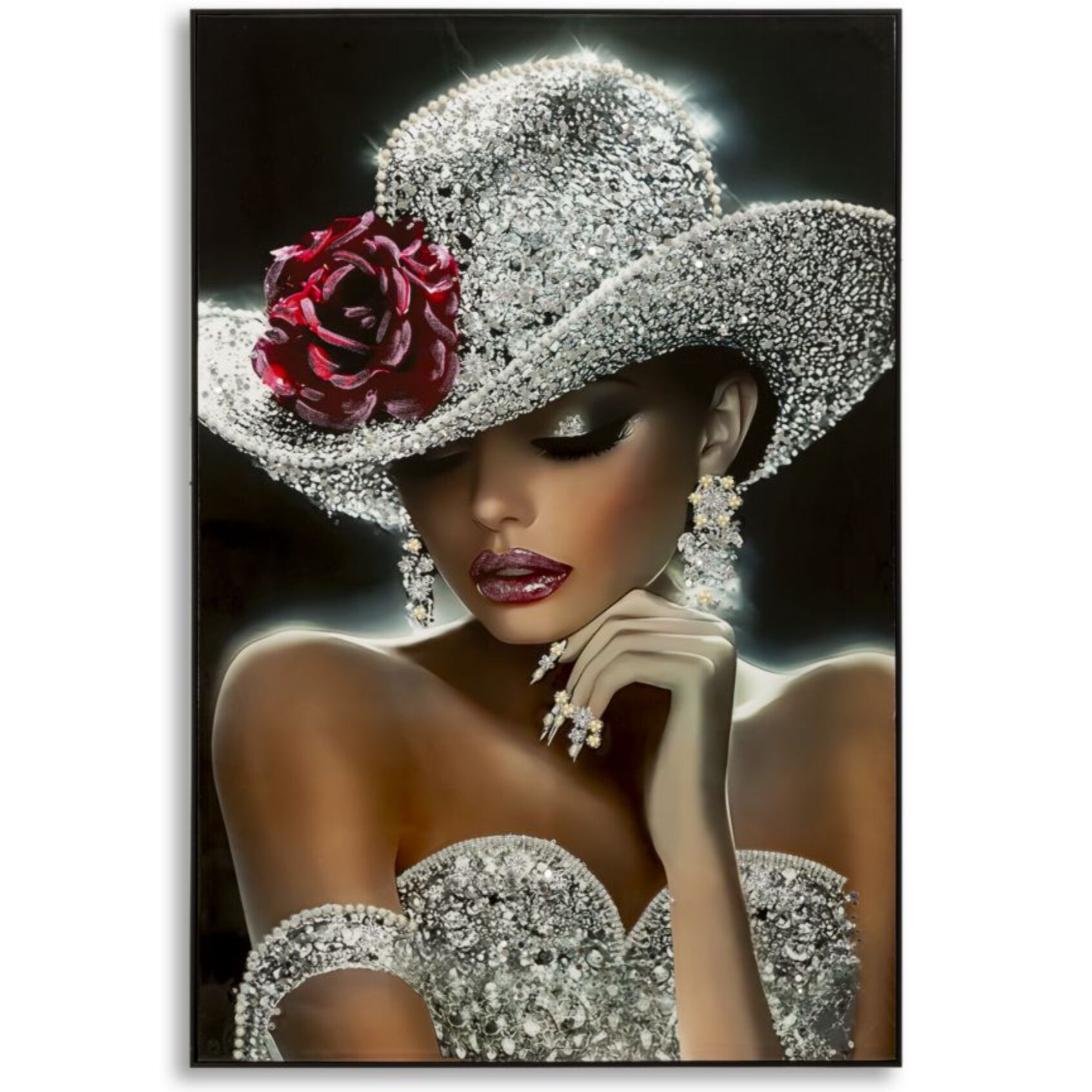 STAMPA DIPINTA SU TELA LACCATA ORLEANS -B- CM 102X4,5X152