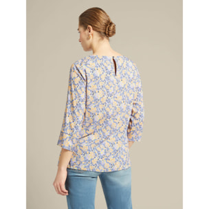 Elena Mirò - Blusa estampada de viscosa ECOVERO™ - Light - blue