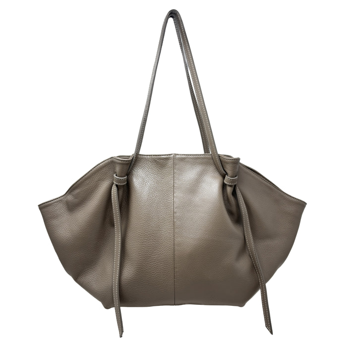Borsa a Mano Shopper in Vera Pelle Dollaro Made in Italy