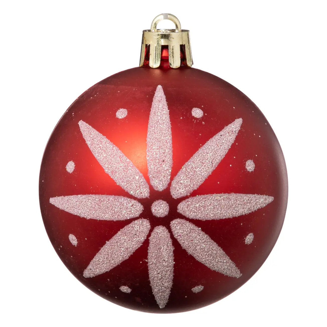 Boules de Noël "Colorama de Noël" lot de 25 en plastique D6cm rouge blanc