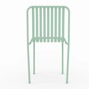 Lot de 2 chaises de jardin en métal vert clair - Yumi