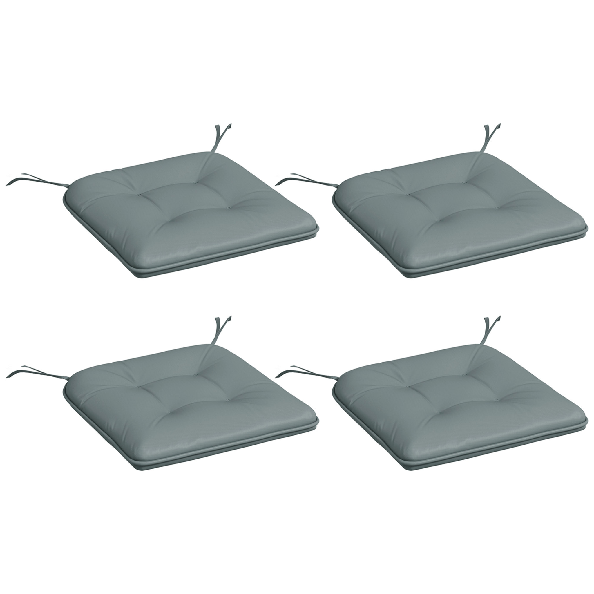 Lot de 4 coussins de chaises de jardin polyester gris