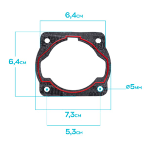 Gruppo termico motozappa 52cc - ricambio compatibile cilindro + pistone 2 tempi
