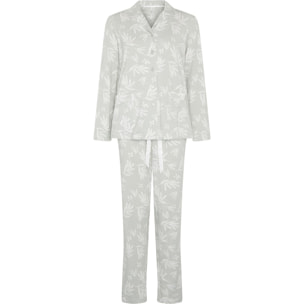 Pijama mujer abierto estampado hojas
