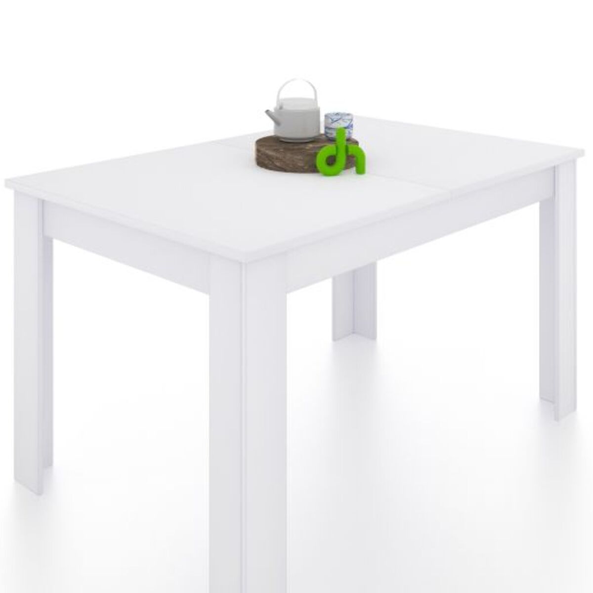 Mesa de comedor extensible Danna 123 Blanco Artik (Blanco Mate)